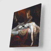 Albtraum von Henry Fuseli Gothic Macabre Dark Art Quadratische Wanduhr (Winkel)