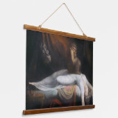 Albtraum von Henry Fuseli Gothic Macabre Dark Art Wandteppich Mit Holzrahmen (Gewinkelt)