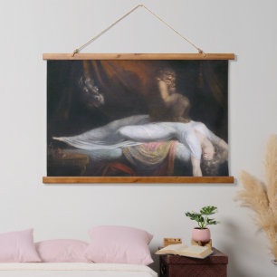 Albtraum von Henry Fuseli Gothic Macabre Dark Art Wandteppich Mit Holzrahmen