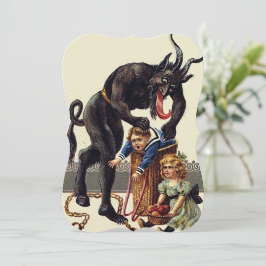 Albtraum Weihnachten krampf Einladung (Stehend Vorderseite)