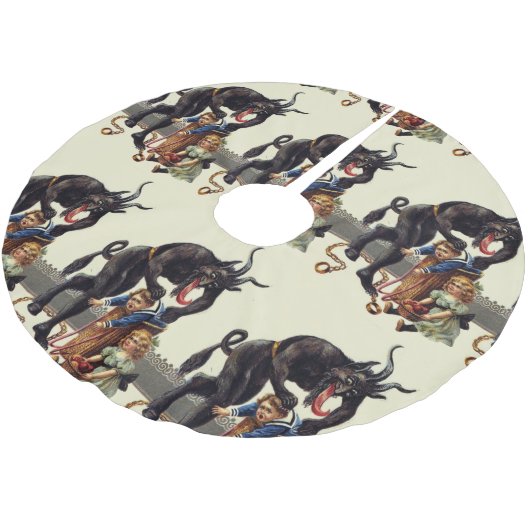 Albtraum Weihnachten krampf Polyester Weihnachtsbaumdecke (Schrägansicht)