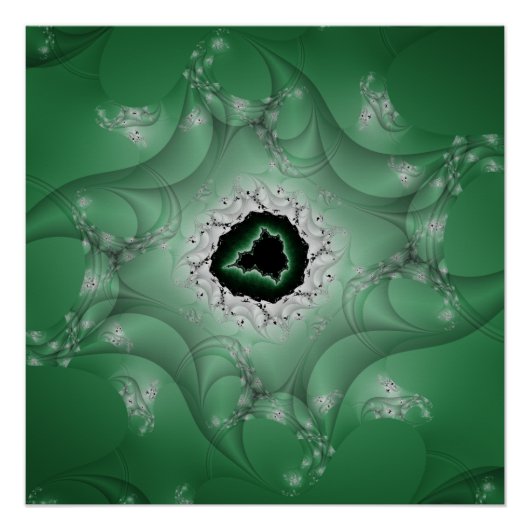 Albträume | Kunst des grünen und weißen Fraktals Poster (Vorderseite)