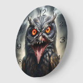 "Albtraumflügel: Das Fanged Vampire-Owl" Große Wanduhr (Winkel)