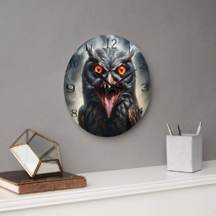 "Albtraumflügel: Das Fanged Vampire-Owl" Große Wanduhr
