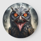 "Albtraumflügel: Das Fanged Vampire-Owl" Große Wanduhr (Vorderseite)