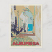 Albufeira Altstadt Straße Algarve, Portugal Postkarte (Vorderseite)