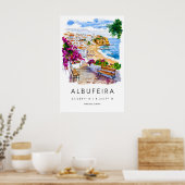 Albufeira-Aquarellposter Albufeira-Reiseprint Poster (Küche)