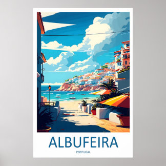 Albufeira Park Travel Poster Ski Vintage National