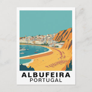 Albufeira, Portugal Europäische Retro-Reise Kunst Postkarte