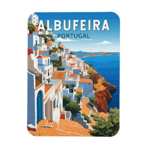 Albufeira Portugal Reise Kunst Vintage Magnet
