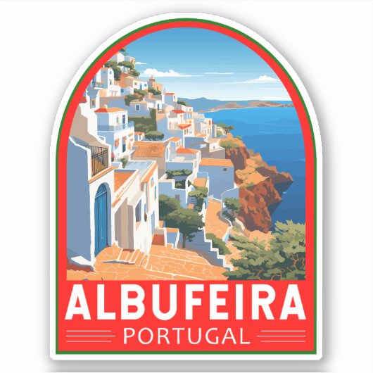 Albufeira Portugal Reisen Vintag Aufkleber (Vorderseite)