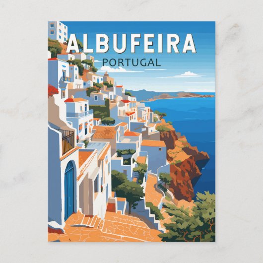 Albufeira Portugal Reisen Vintag Postkarte (Vorderseite)