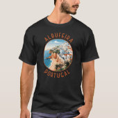 Albufeira Portugal Retro Distressed Circle T-Shirt (Vorderseite)