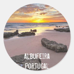 Albufeira - Portugal. Sommerferien in Algarve Runder Aufkleber