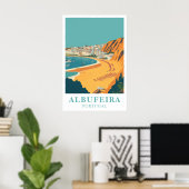 Albufeira Portugal Vintage Reise Strand Kunst Poster (Heimbüro)