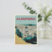 Albufeira Strand vom Himmel Portugal Abbildung Postkarte (Stehend Vorderseite)