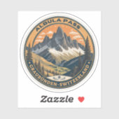 Albula Pass Schweizer Alpen Aufkleber (Blatt)