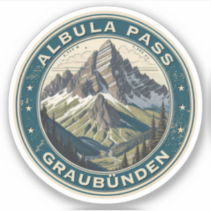 Albula-Pass Schweizer Alpen Berge Aufkleber