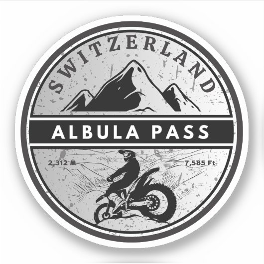 Albula Pass - Schweizer Alpen - Motorradtour Aufkleber (Vorderseite)