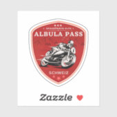 Albula Pass - Schweizer Alpen - Motorradtour Aufkleber (Blatt)