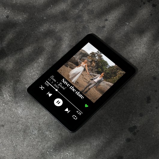 Album Cover Foto Music Player Song Save the Date Einladung