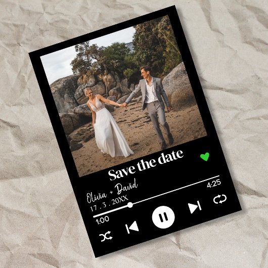 Album Cover Foto Music Player Song Save the Date Einladung