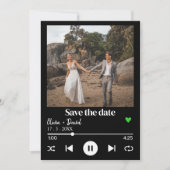 Album Cover Foto Music Player Song Save the Date Einladung (Vorderseite)