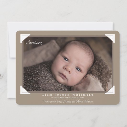 Album Foto Corners Birth Ankündigung (Vorderseite)