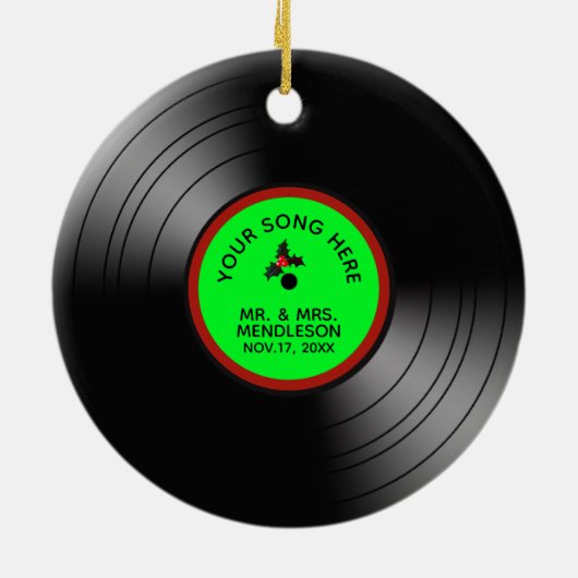 Album Personalisiert Weihnachten 2 Keramik Ornament (Hinten)