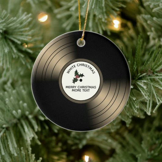 Album Personalisiert Weihnachten Bronze Tint Keramik Ornament (Baum)