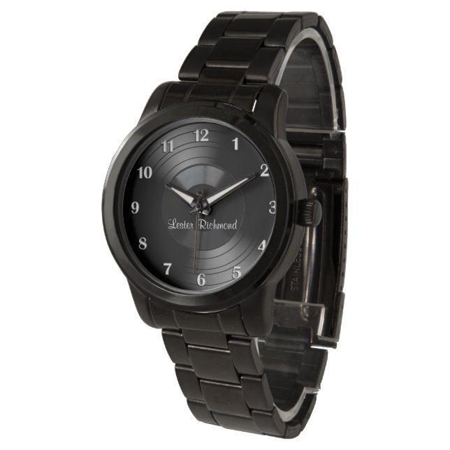 Album Personalisiert zwölf Nummern Armbanduhr (Schrägansicht)