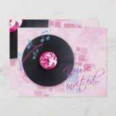 Album "Record" in der Party Einladung "Pink Dance" (Vorne/Hinten)