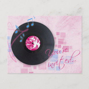 Album "Record" in der Party Einladung "Pink Dance"