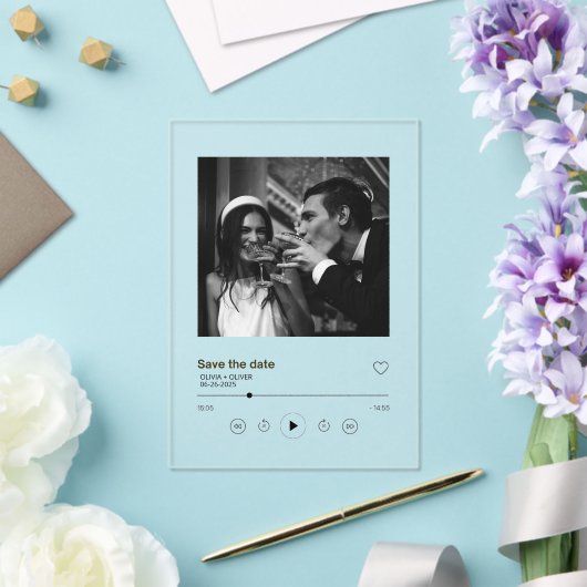 Albumdecke Save the Date Acryleinladungen (In Situ (Hochzeit))