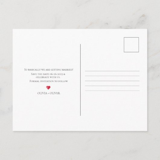 Albumdecke Save the Date Ankündigungspostkarte (Rückseite)