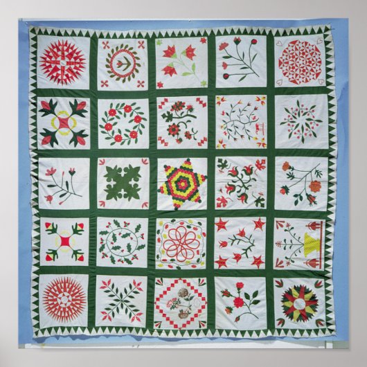 Albumquilt mit Saison-Blume, 1844 Poster (Vorne)