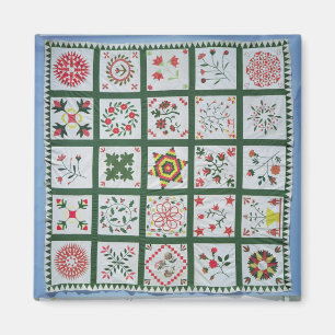 Albumsteppdecke mit Jahreszeit-Blumen, 1844 Magnet