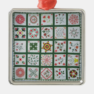 Albumsteppdecke mit Jahreszeit-Blumen, 1844 Ornament Aus Metall