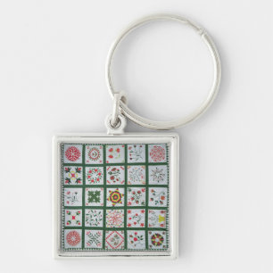 Albumsteppdecke mit Jahreszeit-Blumen, 1844 Schlüsselanhänger