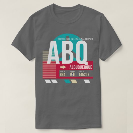 Albuquerque ABQ Airport Code Gepäckanhänger E T-Shirt (Design vorne)