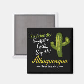 Albuquerque Cactus Funny Retro Magnet (Vorderseite/Rückseite)