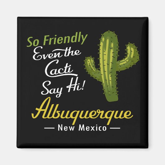 Albuquerque Cactus Funny Retro Magnet (Vorne)