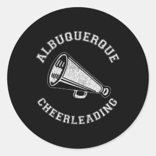 Albuquerque Cheer Distressed Retro 90er Cheerleade Runder Aufkleber