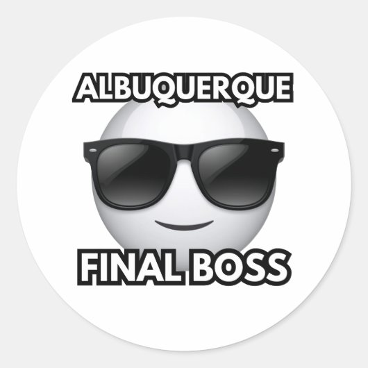 Albuquerque Final Boss Cool Emoji Sticker (Vorderseite)