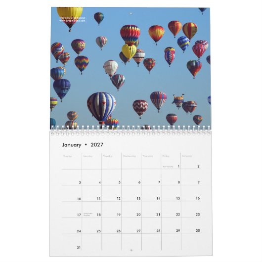 Albuquerque-Herbstfarben Kalender (Jan 2027)