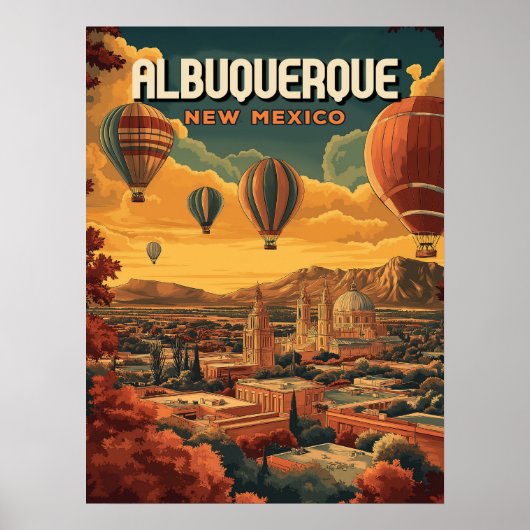 Albuquerque Hot Air Ballon Sunrise Poster (Vorne)