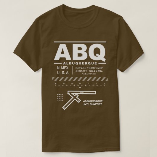 Albuquerque International Sunport ABQ T - Shirt (Design vorne)