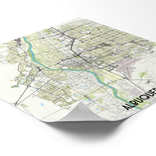 Albuquerque-Karte Poster (Ecke)