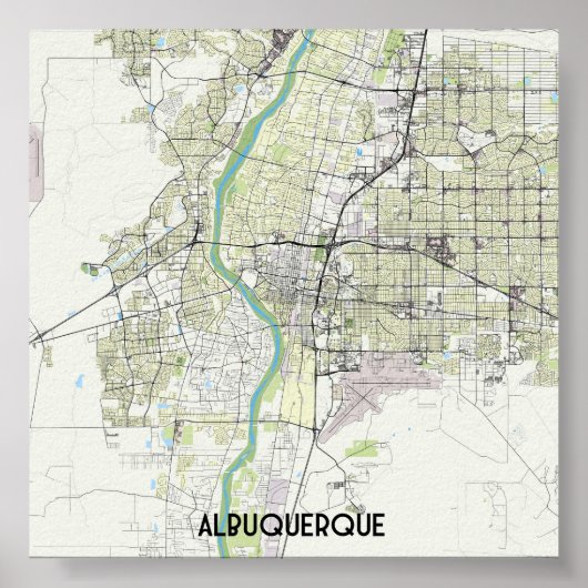 Albuquerque-Karte Poster (Vorne)