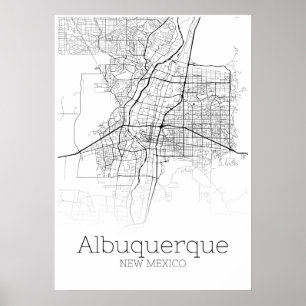 Albuquerque Map - New Mexico - City Map Poster